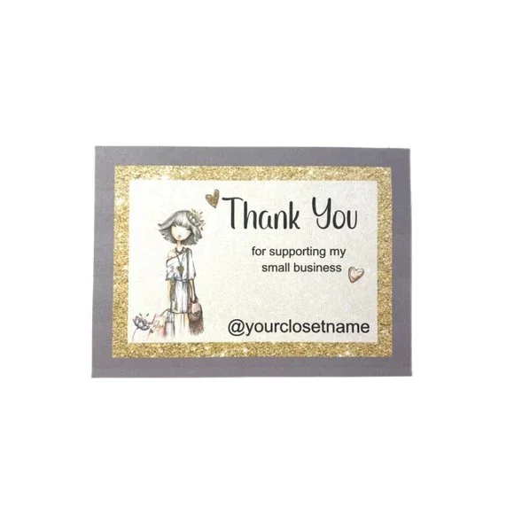 Poshmark Thank You Card - Set of 100 Online Boutique Packaging Card - Thank You - Picture 2 of 12